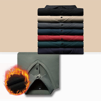 💕 Lapel faux tvådelad stickad skjorta herr