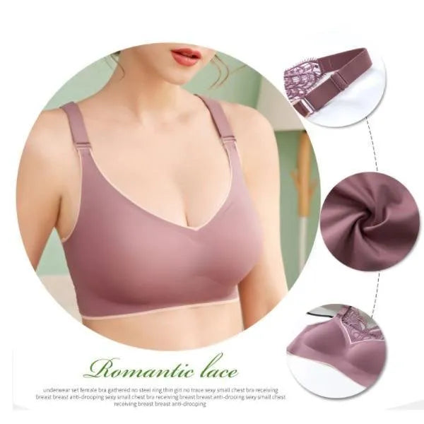 🦋 48% RABATT NU! 👙 Bygellös BH med Fjärilsbroderi – Is-silke Komfort & Lyft – Perfekt för Plus Size – Bär Hela Dagen 💕