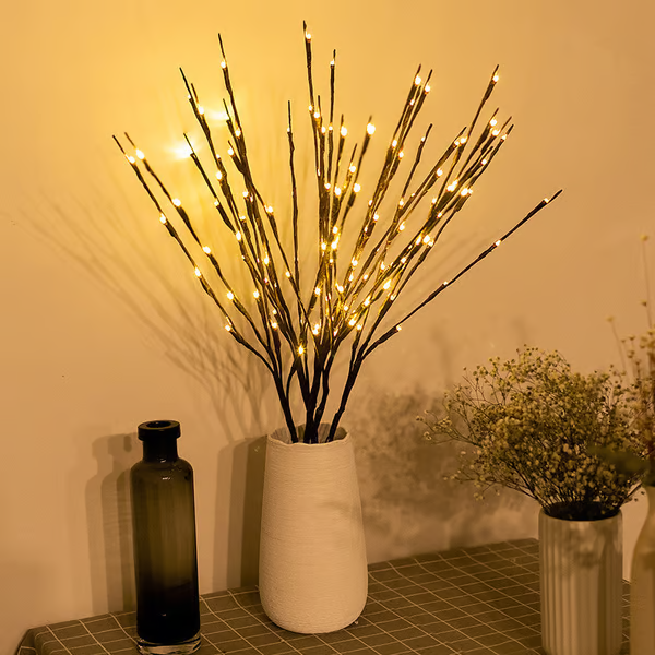🎄Julkampanj 50 % rabatt🎄LED-ljusgirlander med pilkvistar, batteridrivna kvistljus