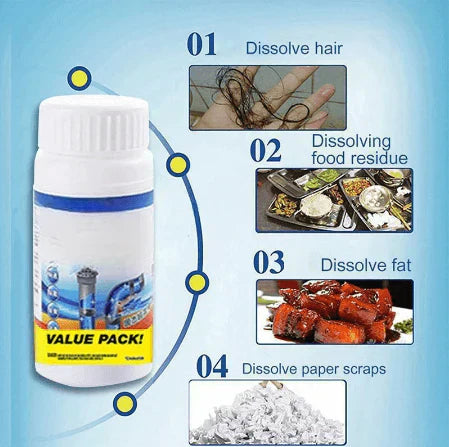 🚿 Enkelt Avloppsrengöring 🦠❌ - Effektiv Blockeringslösning, 99,9% Bakteriedödande & Korrosionsfri 🛡️