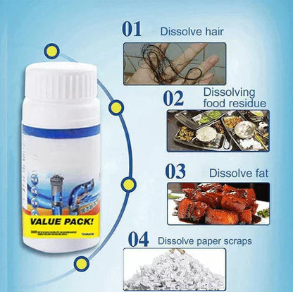 🚿 Enkelt Avloppsrengöring 🦠❌ - Effektiv Blockeringslösning, 99,9% Bakteriedödande & Korrosionsfri 🛡️