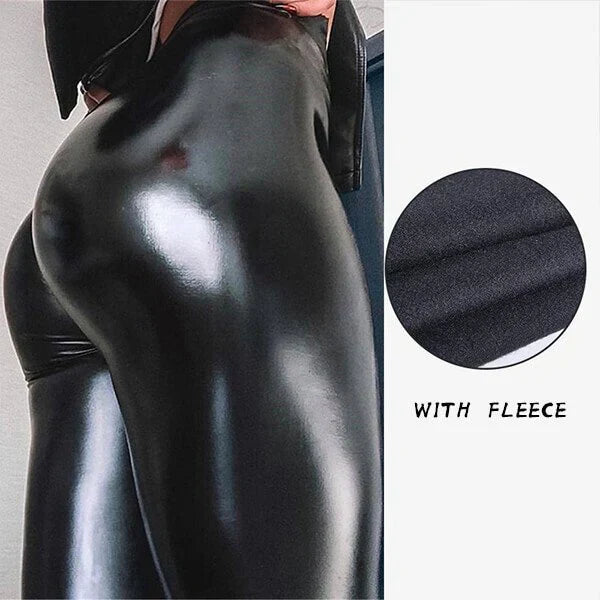 S-formade leggings i PU-läder