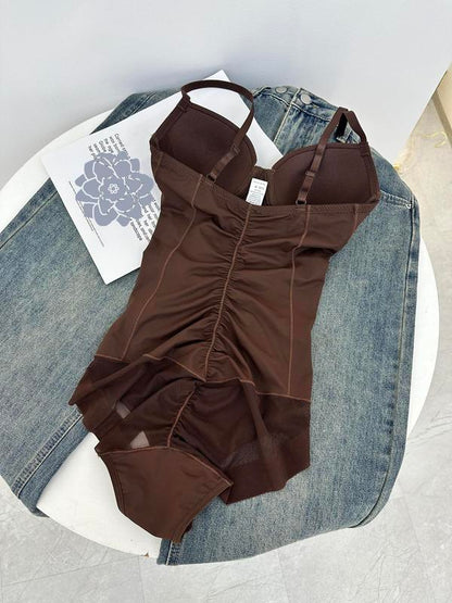 🔥SISTA DAGEN REA 50 % RABATT🔥Shapewear-bodysuit med behå | Rynkad, smalande, justerbar midja✨