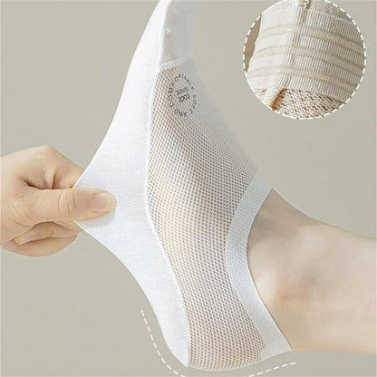 🔥Ultra Thin Liner Socks Non Slip ComBed No Show-strumpor i bomull