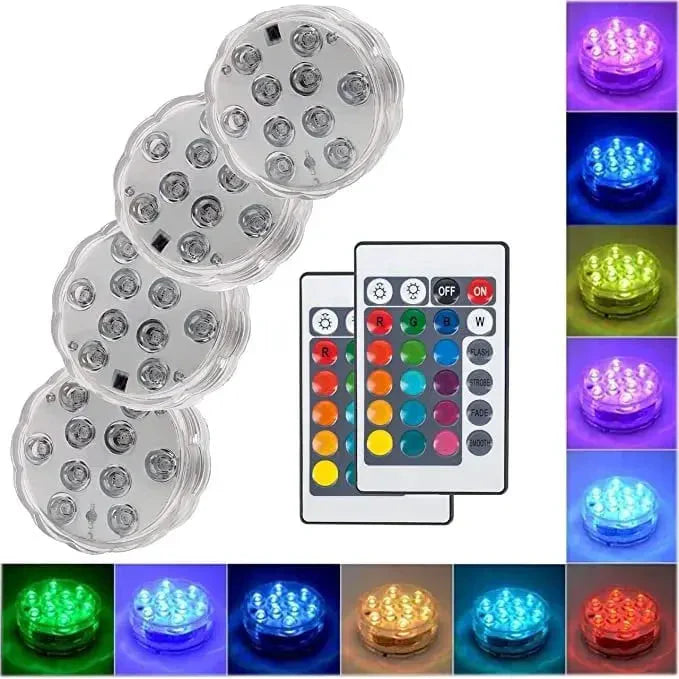 LED dykbelysningssystem （10 lampor）Ultrastarka färgglada LED-lampor med olika lägen