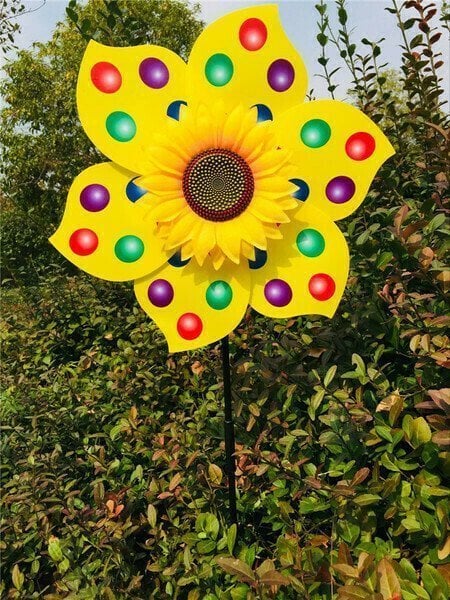 🎉 Färgglad solros-väderkvarn – för dekoration utomhus och på gården🌻