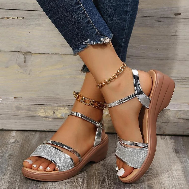 🔥Sista dagens kampanj 50% rabatt - 2024 New Women's Open Toe Wedge Orthopedic Sandals