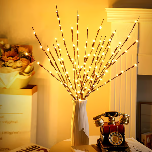 🎄Julkampanj 50 % rabatt🎄LED-ljusgirlander med pilkvistar, batteridrivna kvistljus