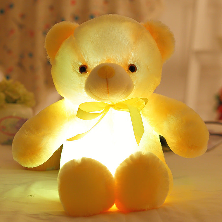 ⏳Begränsad tid 50 % rabatt⏰Nallebjörn, färgglad LED-lampa, mjuka leksaker🌈🧸