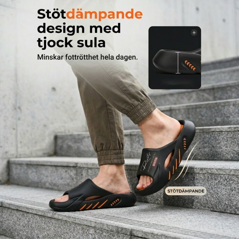 ☁️ 60 % RABATT NU! 👟 Halksäkra Tjocksulade Cloud Tofflor för Män – Memoryskumdämpning, Fotvalvsstöd & Bekväm Påtagning ✨