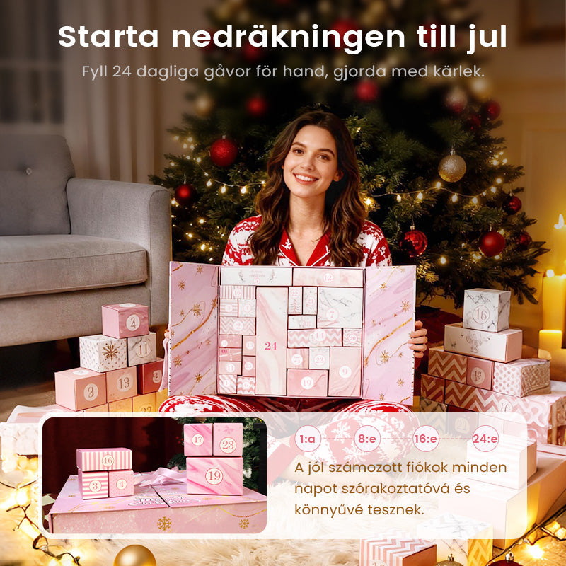 🎁 24 dagar med överraskningar — Rosa marmoradventkalender 2025