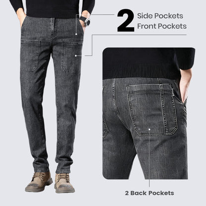 🔥50 % RABATT👖Slim fit-jeans med 6 fickor för herr