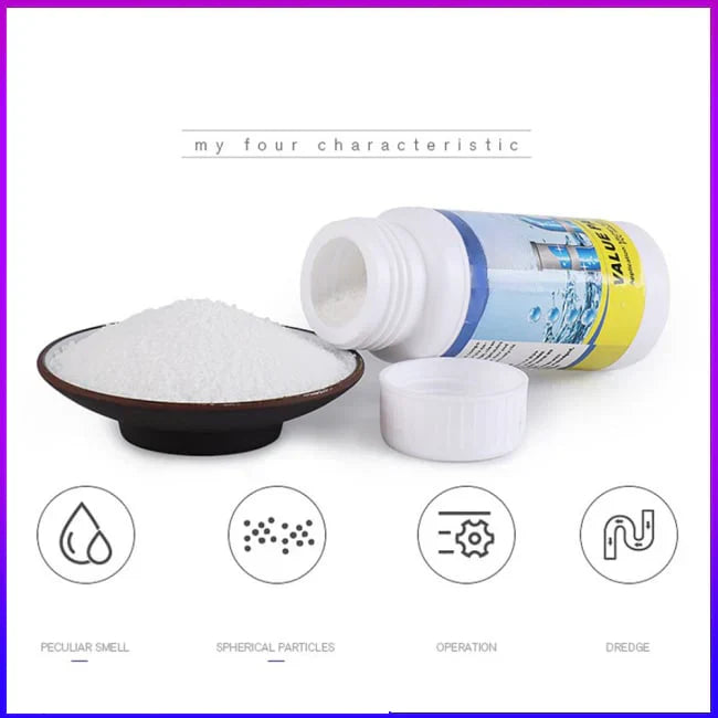 🚿 Enkelt Avloppsrengöring 🦠❌ - Effektiv Blockeringslösning, 99,9% Bakteriedödande & Korrosionsfri 🛡️