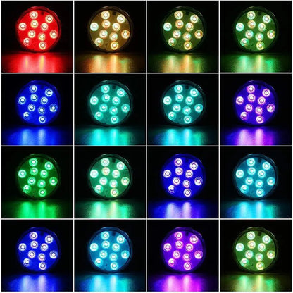 LED dykbelysningssystem （10 lampor）Ultrastarka färgglada LED-lampor med olika lägen