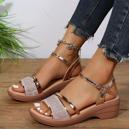 🔥Sista dagens kampanj 50% rabatt - 2024 New Women's Open Toe Wedge Orthopedic Sandals