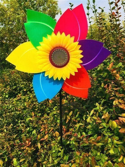 🎉 Färgglad solros-väderkvarn – för dekoration utomhus och på gården🌻