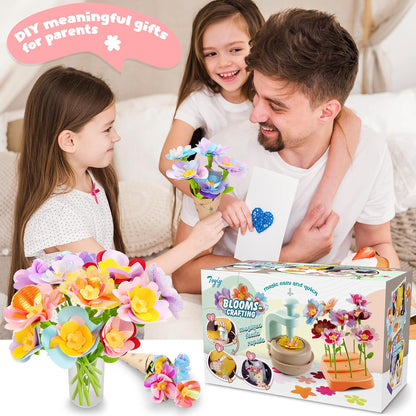🔥Sista dagars rea 50% rabatt🔥Tygblombuketter Leksaker - Bygg din egen blombukett, pyssel för 4 5 6 7 8-åriga småbarnsflickor, pedagogisk aktivitet, förskola, födelsedagspresent
