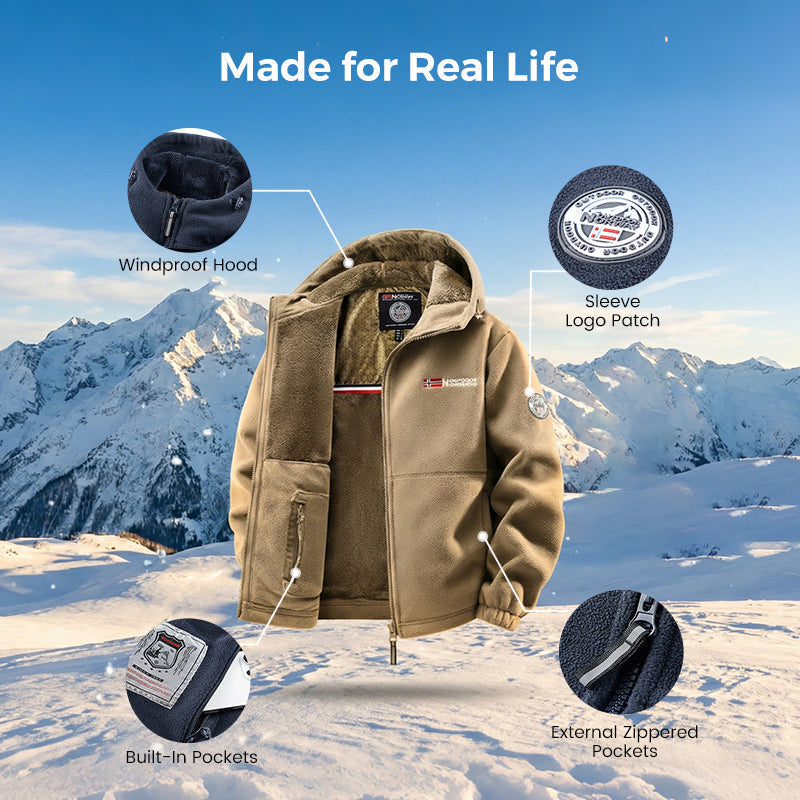 🎁2026 Nyheter 56% RABATT💥2026 Uppgraderad Unisex Hooded Casual Grafen Värmeisolerad Jacka (med innerfickor)