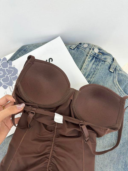 🔥SISTA DAGEN REA 50 % RABATT🔥Shapewear-bodysuit med behå | Rynkad, smalande, justerbar midja✨