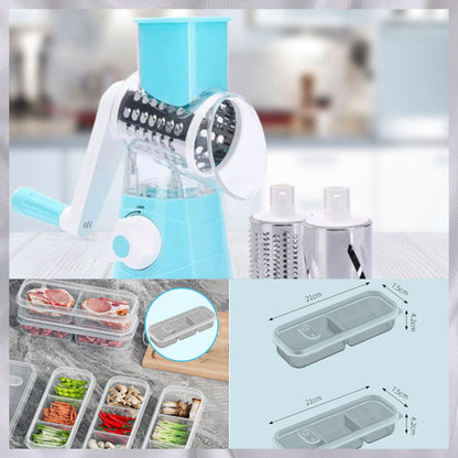 🥕Limiterad tid till halva priset-3 i 1 roterande osthyvel grönsaksrivare