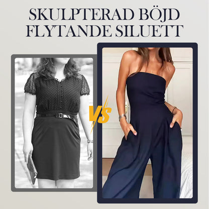 Kvinnors axelbandslös jumpsuit med fickor