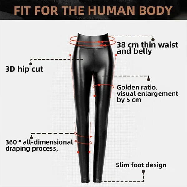 S-formade leggings i PU-läder