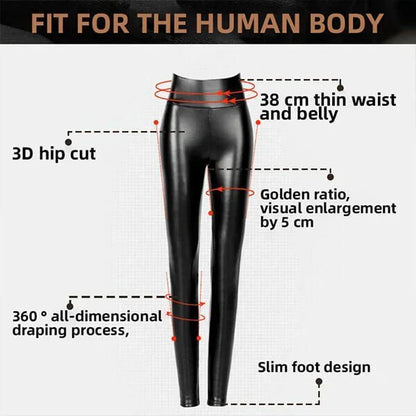 S-formade leggings i PU-läder
