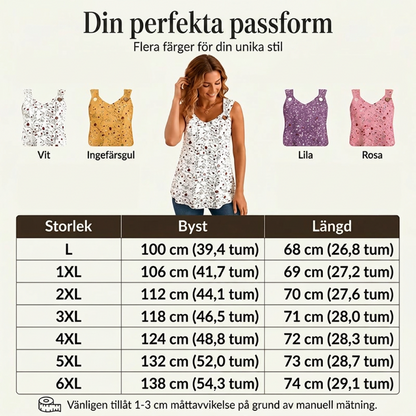 🌸 50% RABATT NU! ✨ Damtopp med Blomstertryck – Snygg V-ringning & Luftig Passform – Ett Sommarplagg Du Måste Ha 🌞