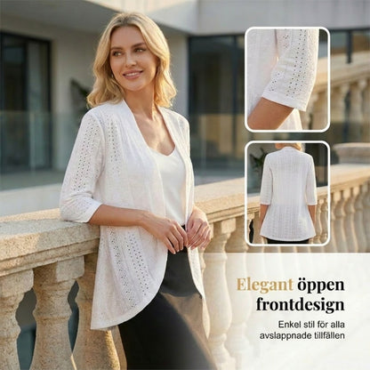 🧶 50% RABATT NU!☀️ Dam Sommar Öppen Stickad Kofta – Lätt & Andningsbar – Snygg Överdel 👗