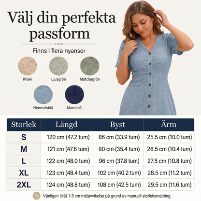 ✨ Elegant midiklänning i spets – V-ringning, puffärmar och volangkant ✨