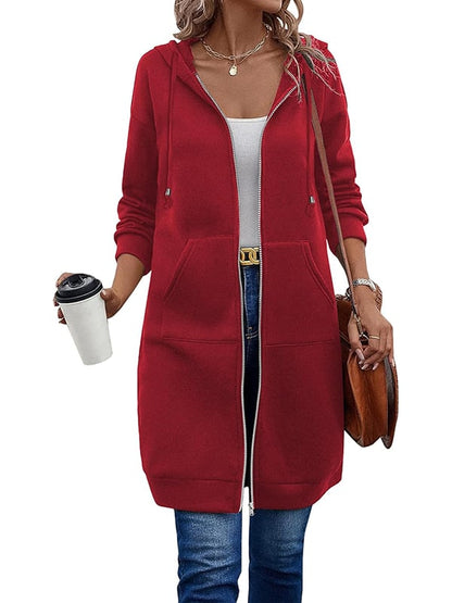 🔥Sista dagen med erbjudandet: 50 % rabatt🔥✨Fleece-tröjor med huva och dragkedja för damer