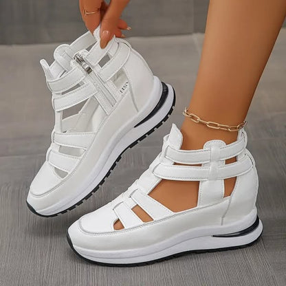 🔥Sista dagen 50% rabatt - Bekväma lätta wedge sandaler med dragkedja i sidan