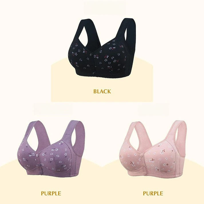 🔥Sista dagen Köp 1 och få 2 gratis 🔥 Bekväm och bekväm bh med framknapp