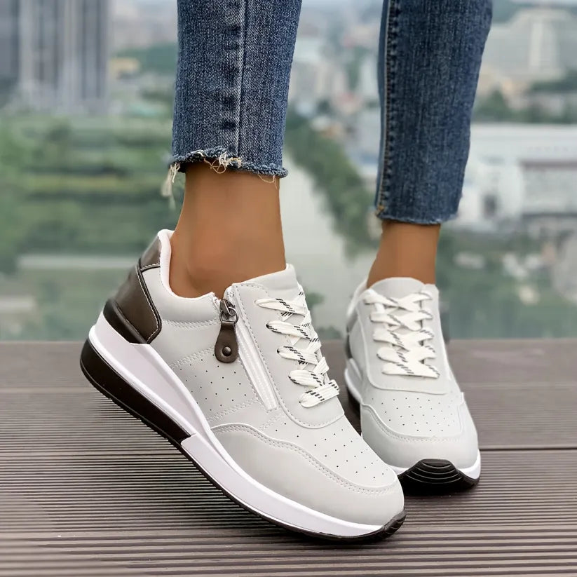 🔥Sista dagen-kampanj 50 % rabatt – Moderna, bekväma ortopediska sneakers med dragkedja på sidan och tjock sula för kvinnor