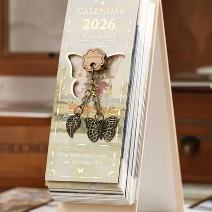🎨 2026 Vintage oljemålning i europeisk stil, vändbar kalender