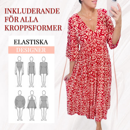 🔥SISTA DAGEN 70% RABATT🔥Blommig klänning med V-ringning-Köp 2 och få fri frakt