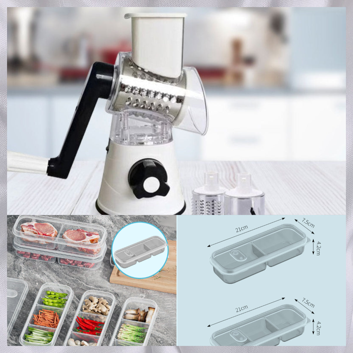 🥕Limiterad tid till halva priset-3 i 1 roterande osthyvel grönsaksrivare