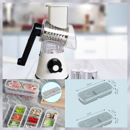 🥕Limiterad tid till halva priset-3 i 1 roterande osthyvel grönsaksrivare