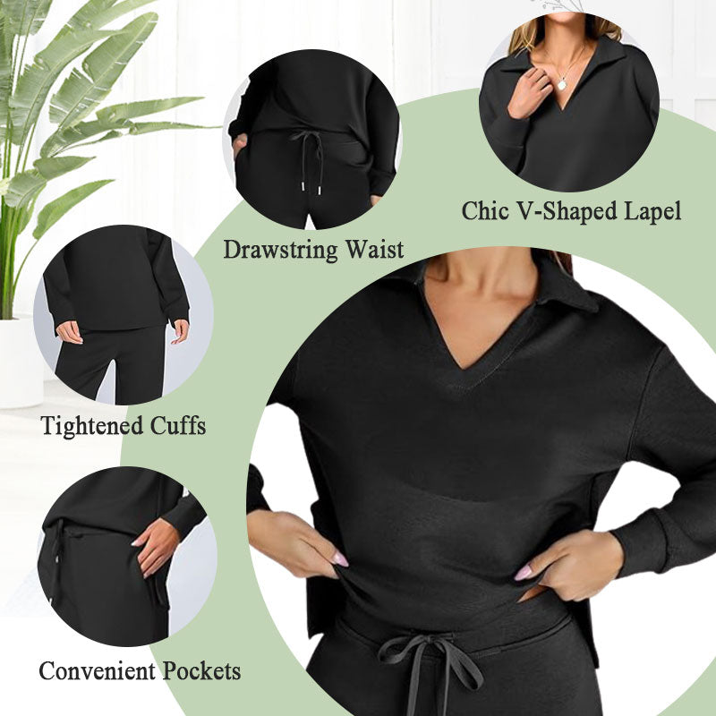 🔥2-delade set för kvinnor Outfits Casual långärmade sweatshirts Set