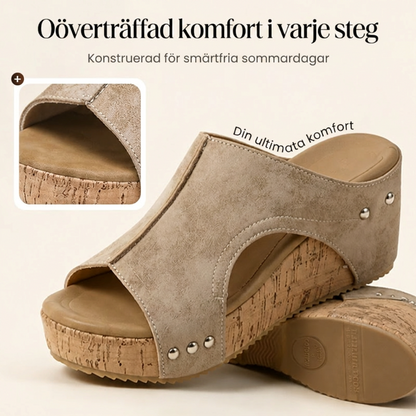 💐50 % RABATT! Ortopediska sandaler med kilklack – Fotvalvsstöd & Komfort hela dagen 🌸👣