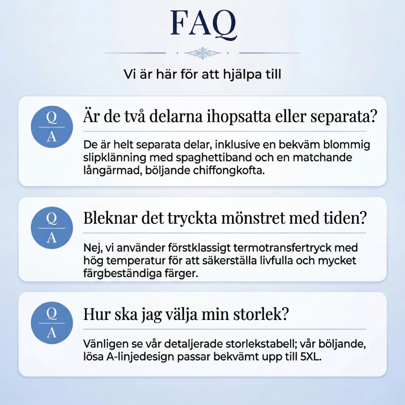 Elegant tvådelat klädset med blommönster för damer