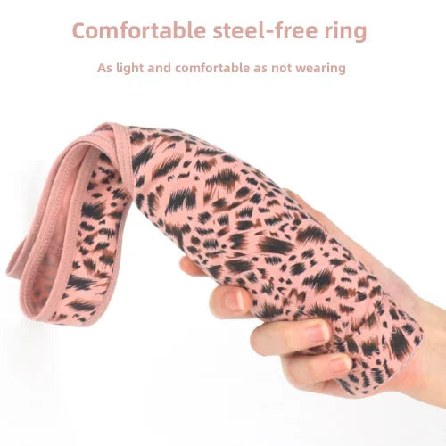 🔥Sista dagen för köp 1 få 2 gratis🔥Unwired Front Button Leopard Print Plus Size BH