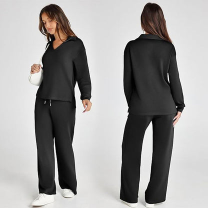 🔥2-delade set för kvinnor Outfits Casual långärmade sweatshirts Set