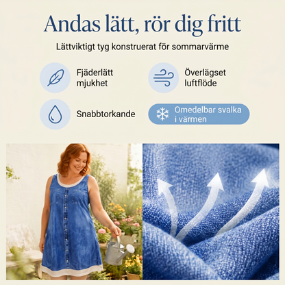🔥 50% RABATT 👗 Klänning i tvådelat utförande med denimtryck (imitation) ✨ Trendig lager-på-lager-look med elegant passform & bekväm känsla hela dagen 💙