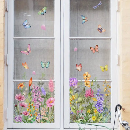 Färgglada Blombukett Fönsterdekal