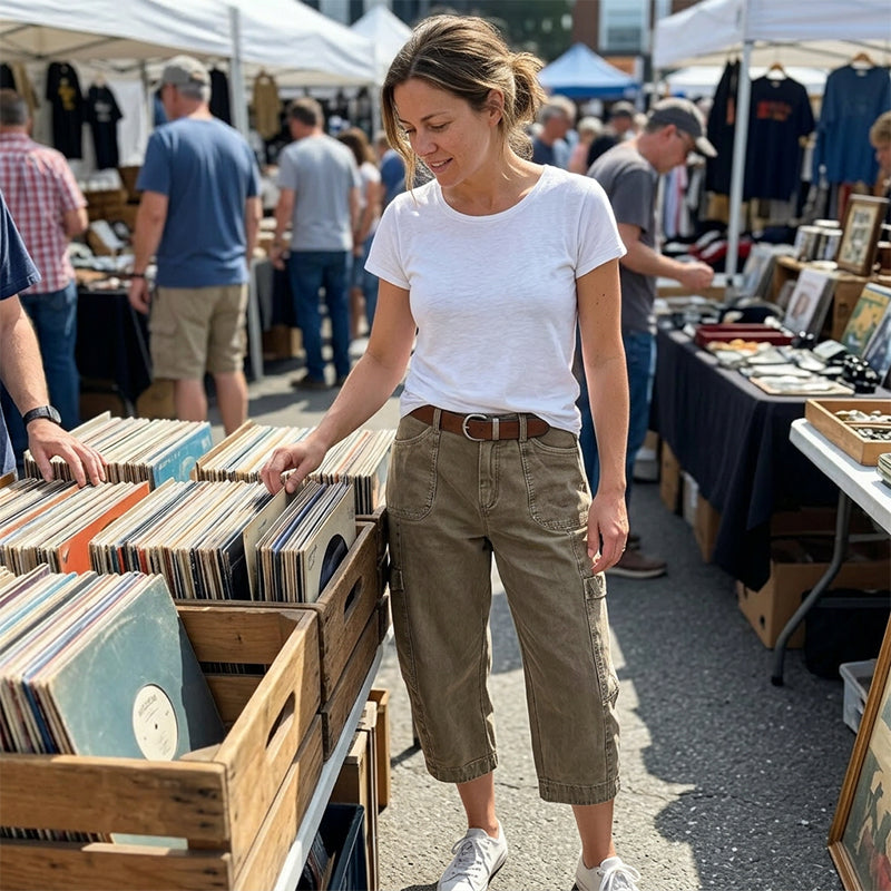 👖 50% RABATT NU! 🌿 Kvinnors Avslappnade Casual Cargokapriser – Rymliga Fickor, Andningsbart Tyg & Avslappnad Passform – Vardagskomfort, Redo För Varmt Väder ✨
