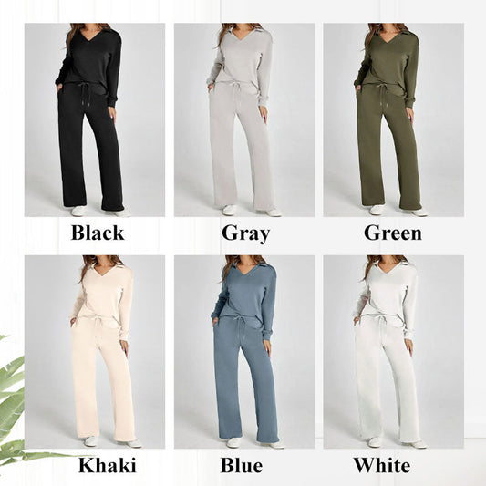 🔥2-delade set för kvinnor Outfits Casual långärmade sweatshirts Set