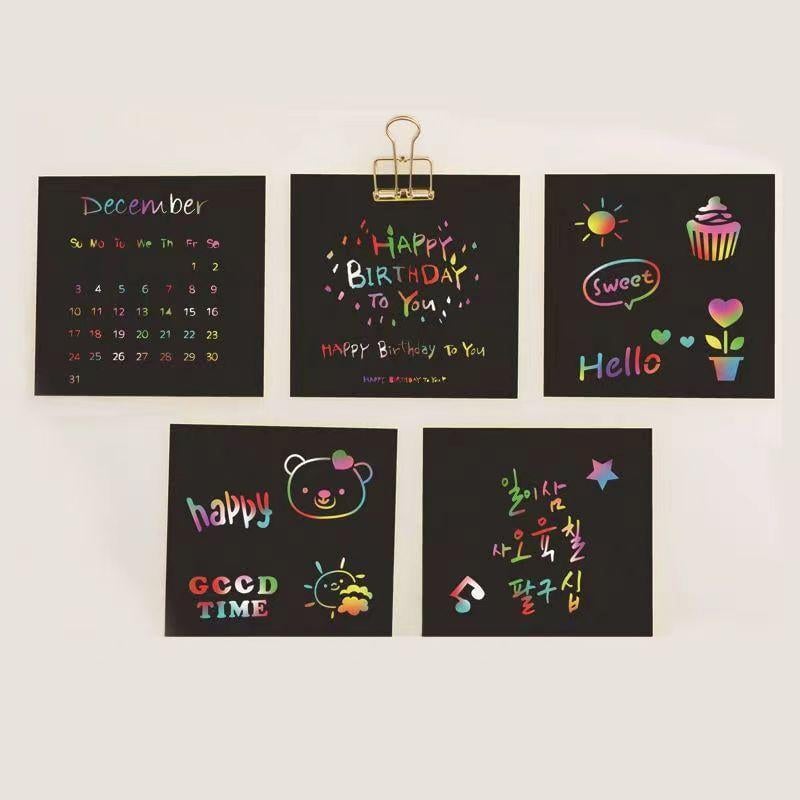 🎅Julklapp 49%OFF-【100 st/1 Set】DIY Rainbow Magic Scratch Paper Art Set