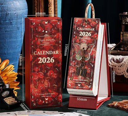 🎨 2026 Vintage oljemålning i europeisk stil, vändbar kalender