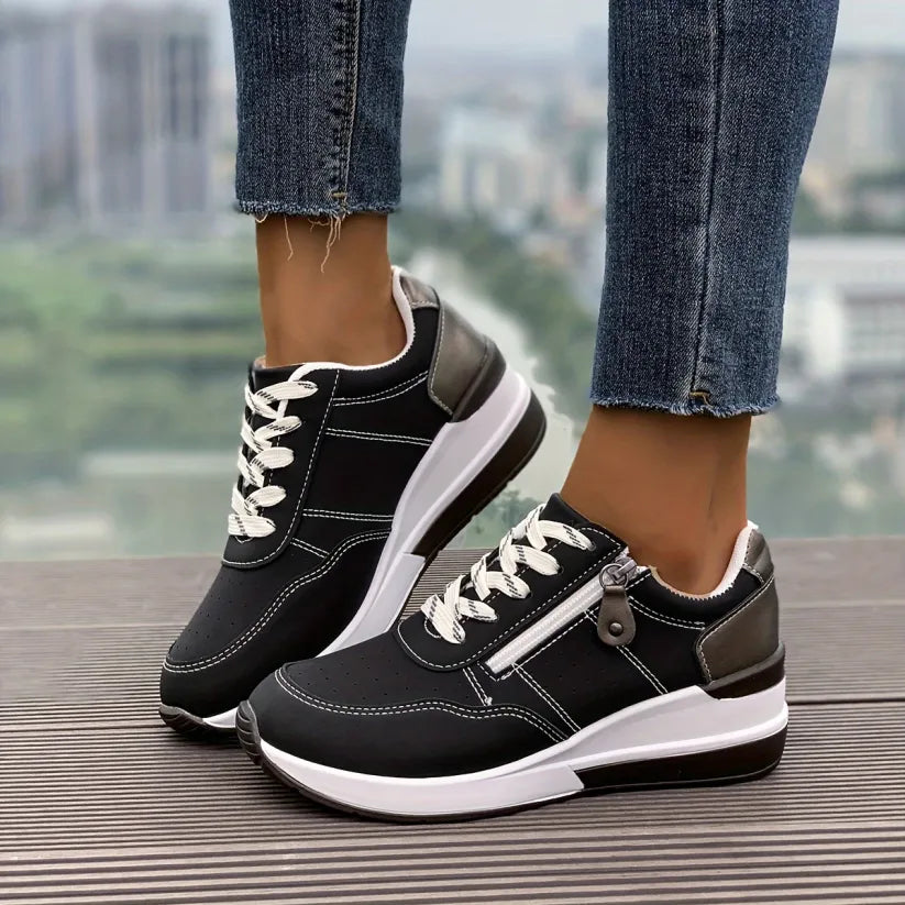 🔥Sista dagen-kampanj 50 % rabatt – Moderna, bekväma ortopediska sneakers med dragkedja på sidan och tjock sula för kvinnor